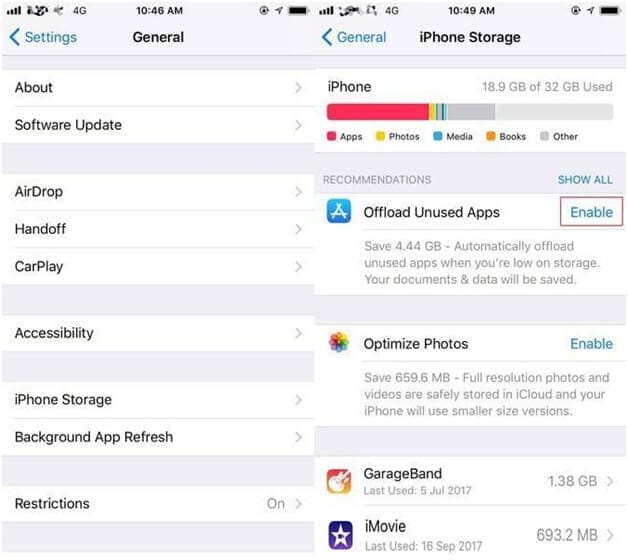 Clean your iPhone for more space