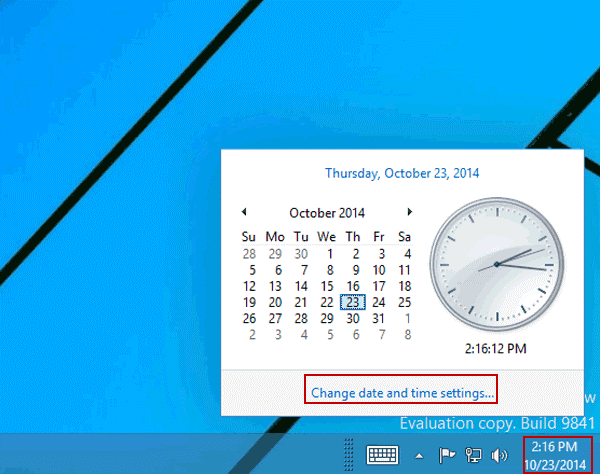 Change date and time settings