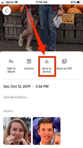 how to transfer photos from google photos to gallery