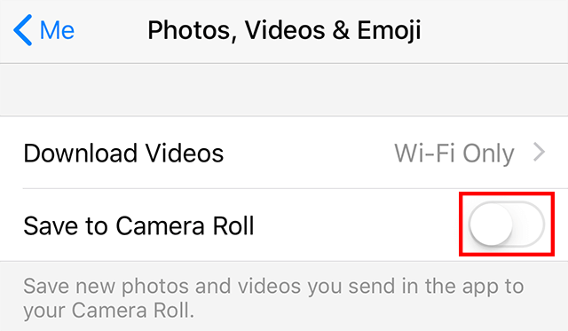 Click the Save to Camera Roll