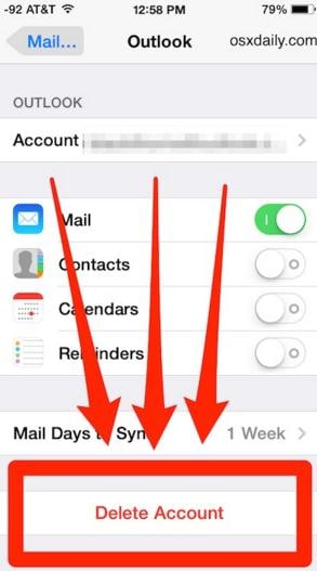 delete mail from iphone and ipad