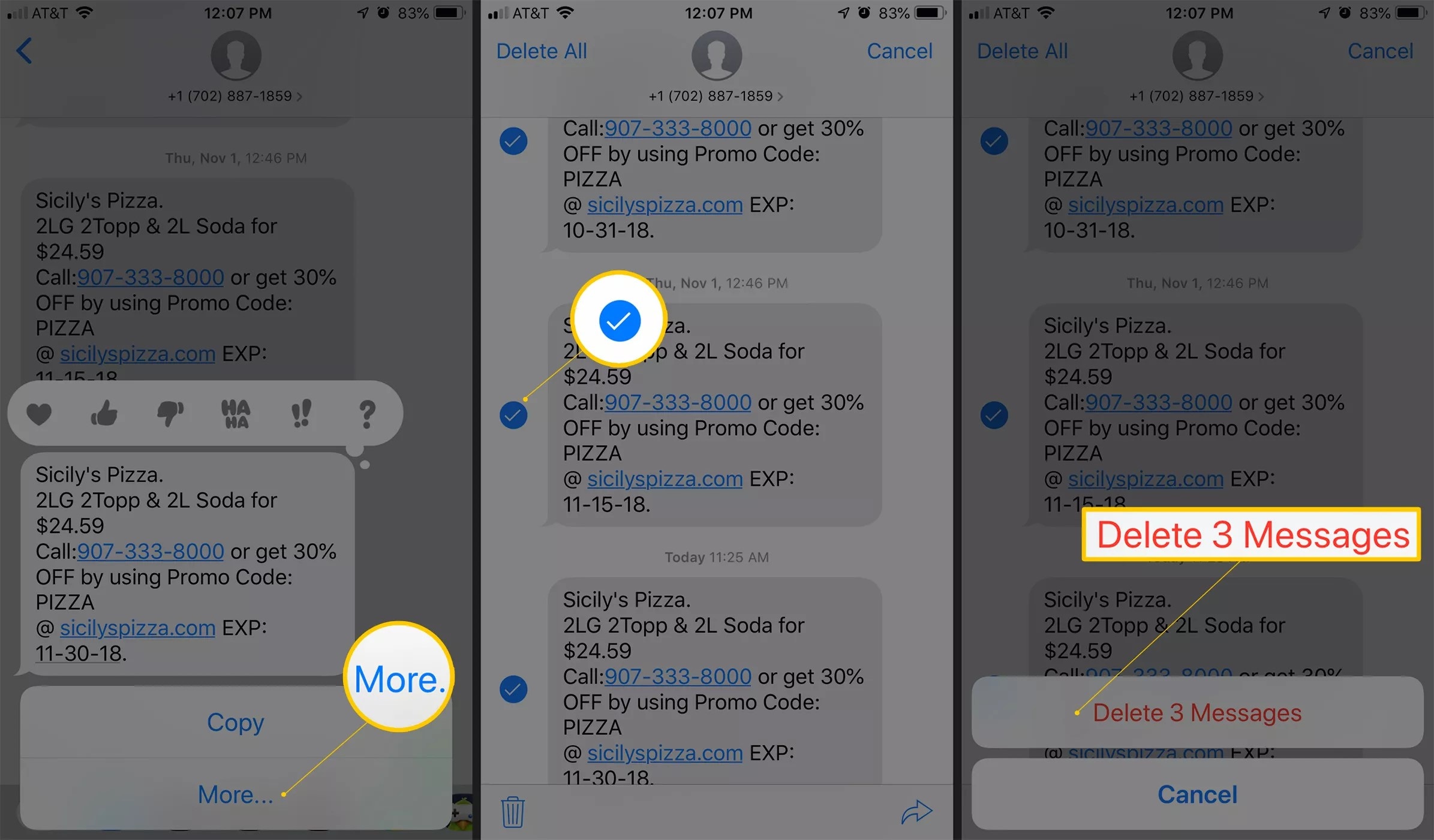 how to delete messages on iphone
