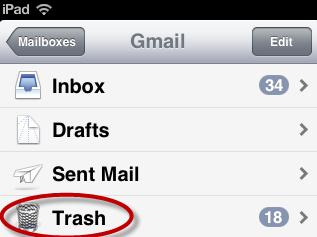 delete trash folder on ipad