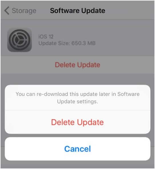 Delete the update file
