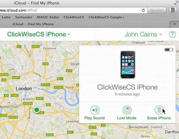 wipe iPhone from iCloud