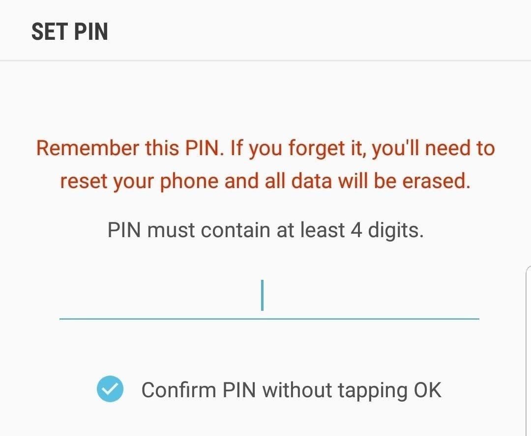 android pin unlock without pressing ok
