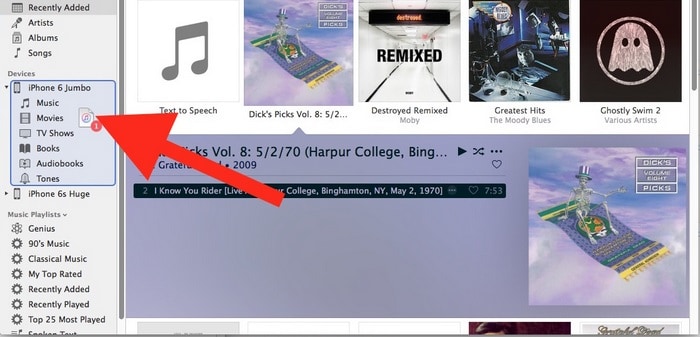 drag the song back to your device