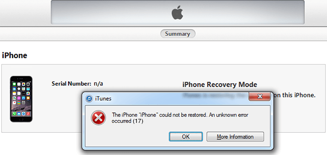 iTunes Error 17