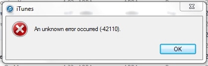 iTunes error 42110