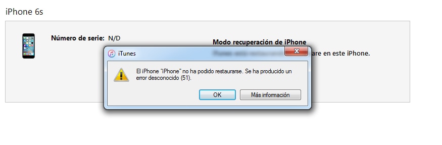 iTunes error 51