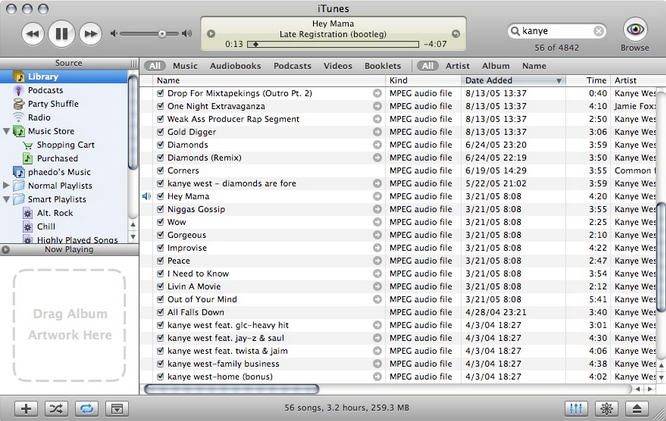 iTunes files sync