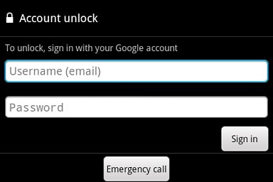 unlock android pattern with google account