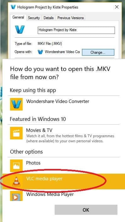 open mkv file in vlc