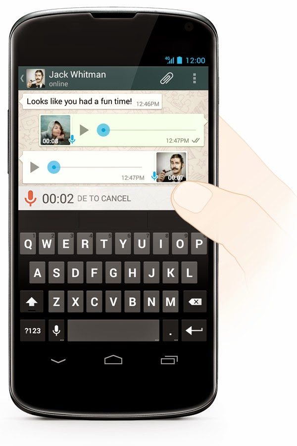 send a voice message on whatsapp