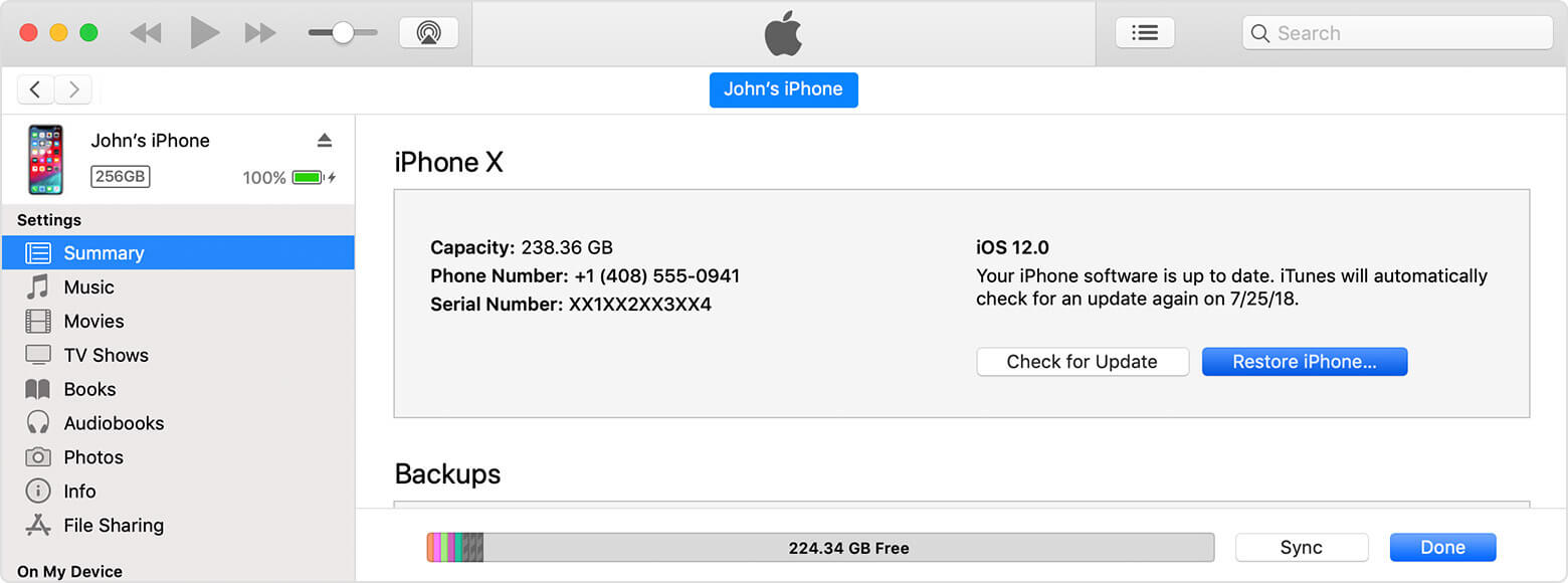 Remove Password from iPhone/iPad with iTunes