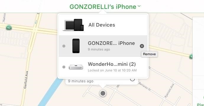 remove the device from find my iphone