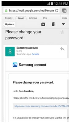 reset samsung account password - step 3