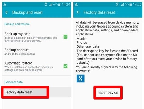 how to factory reset samsung galaxy