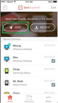 send anywhere interface