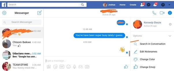 how can i send a message on facebook without messenger