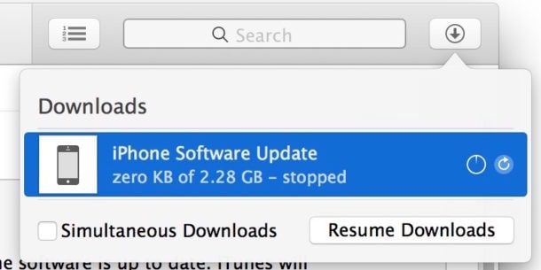 downloads the iOS software update