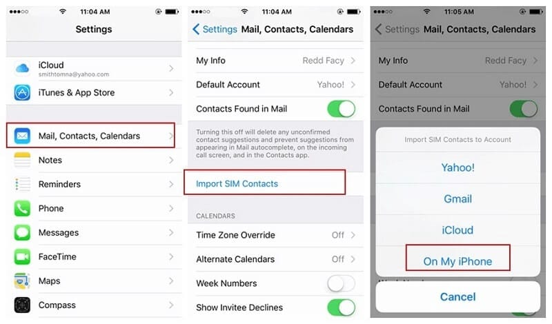 Choose to import the contacts