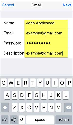 transfer iphones via google email