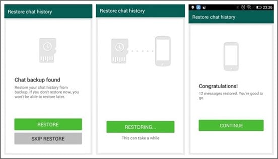 Whatsapp restore chat history from google drive