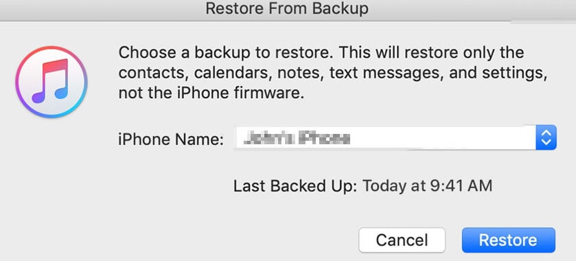 how to restore whatsapp messages from itunes backup
