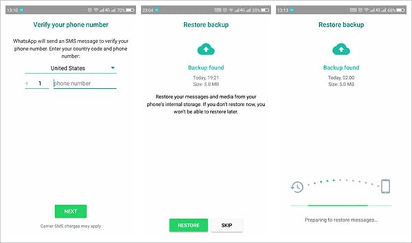 transfer whatsapp from android using google drive