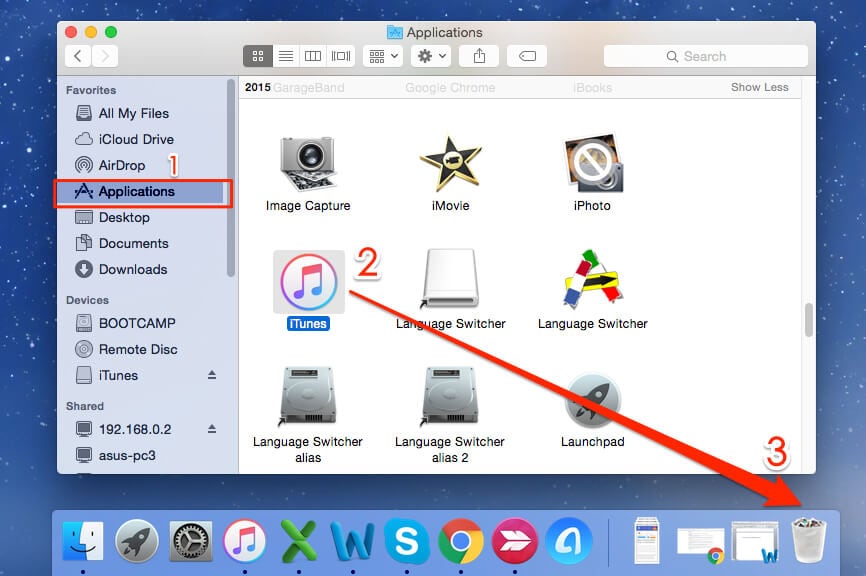 uninstall iTunes on Mac