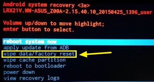 remove forgotten password using factory reset