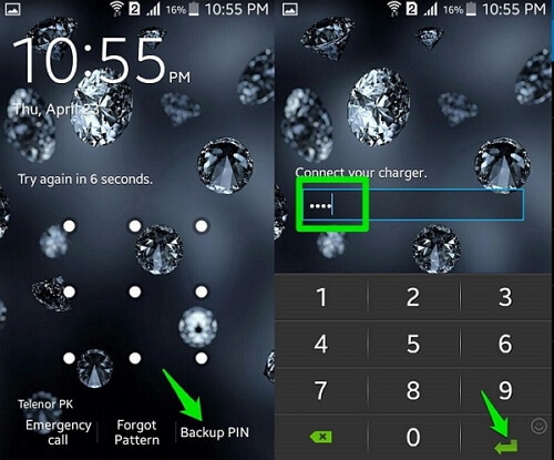 unlock android without factory reset using backup pin