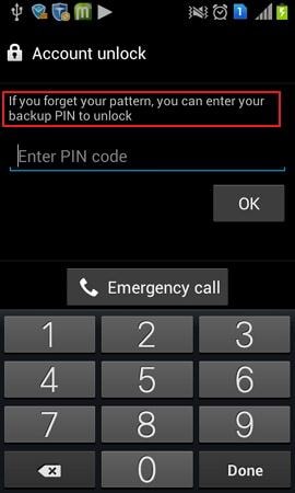 unlock samsung pattern with backup pin