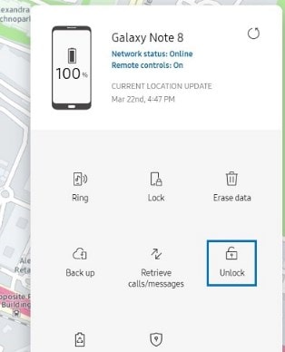 unlock samsung phone with find my mobile