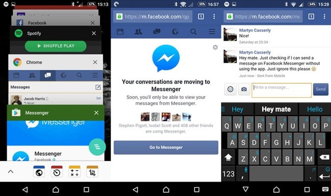 how to send facebook messages without messenger