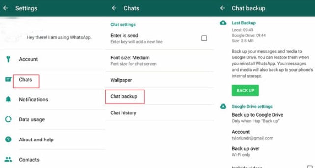 whatsapp backup on android