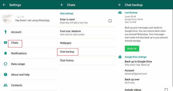 recover WhatsApp messages from google drive