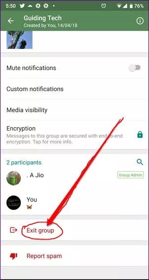 exist whatsapp group