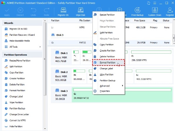 click format partition