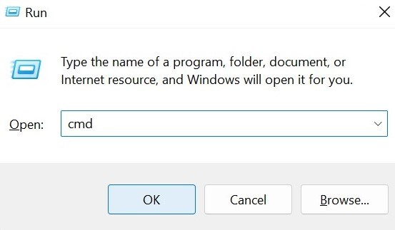 type cmd and press enter
