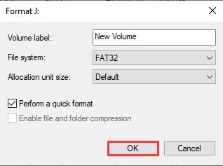 select fat32 or ntfs as target file system