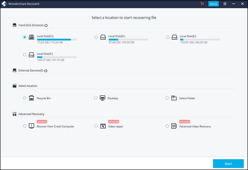 data recovery common location