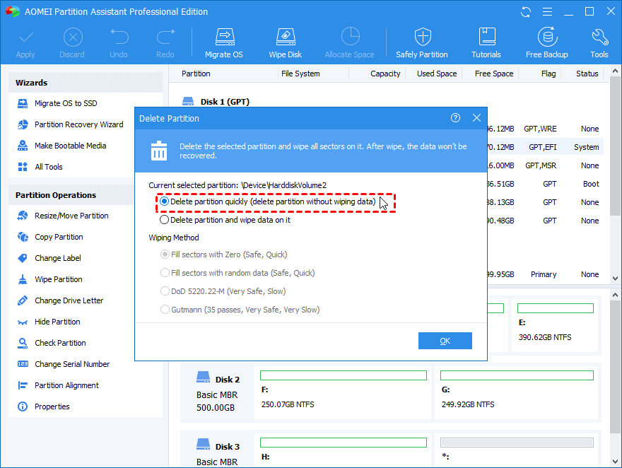 reviewing the correct efi partition