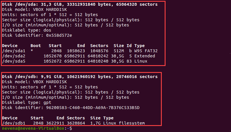 listing the partition scheme