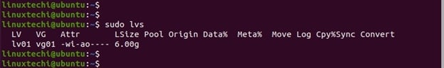 view logical volumes and volume groups