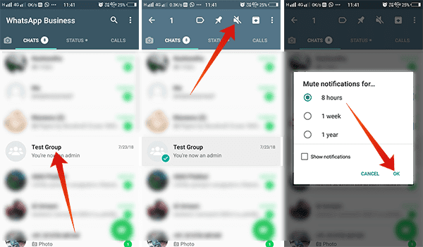 mute whatsapp group notification