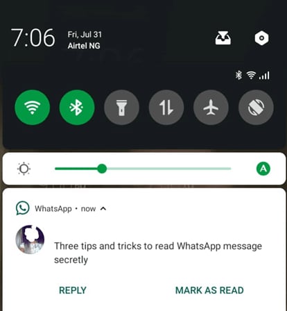 read whatsapp message without sender know