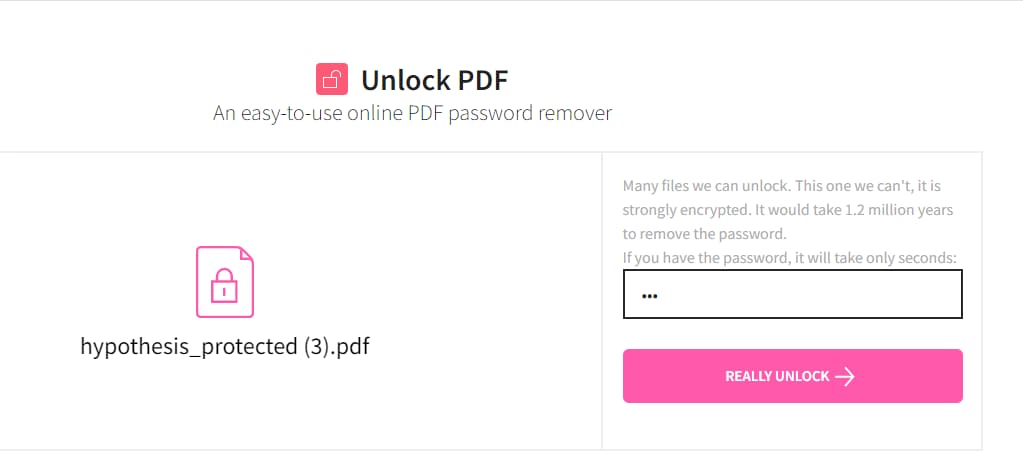 enter password for unlocking