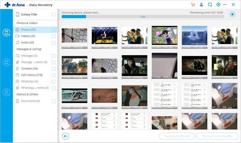 preview and recover photos from android with pc